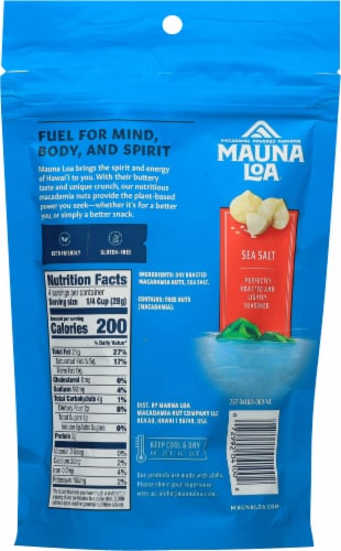 Mauna Loa® Hawaiian Sea Salt Dry Roasted Macadamia Nuts Perspective: back