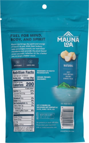 Mauna Loa® Dry Roasted Unsalted Macadamia Nuts Perspective: back
