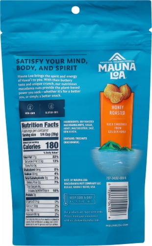 Mauna Loa® Dry Roasted Honey Roasted Macadamia Nuts Perspective: back