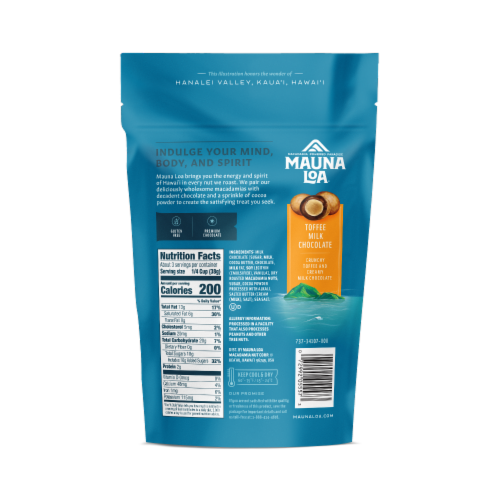 Mauna Loa® Milk Chocolate Toffee Macadamia Nut Perspective: back