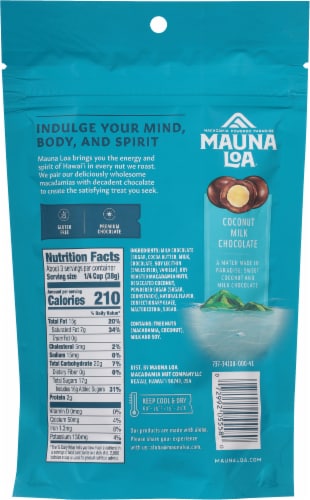Mauna Loa Coconut Milk Chocolate Covered Macadamias Perspective: back