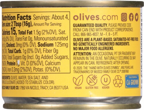 Pearls® Sliced Black Ripe Olives Perspective: back