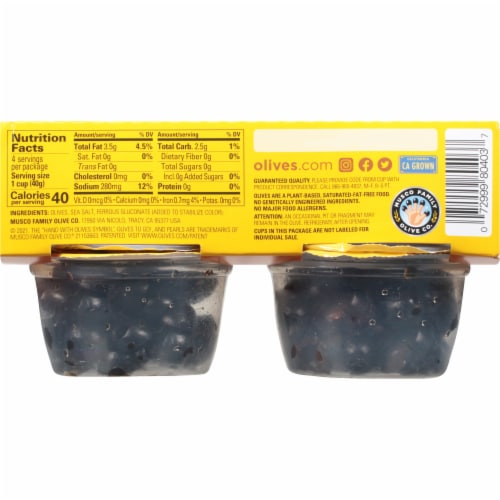 Pearls® Sliced Black Olives To Go Cups Perspective: back
