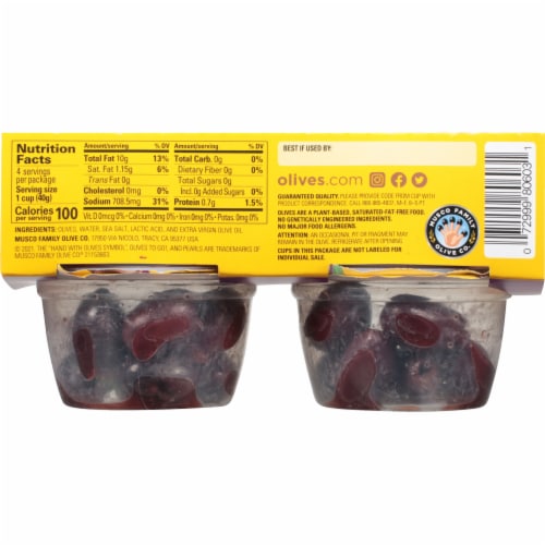 Pearls® Pitted Kalamata Olives To Go® Cups Perspective: back