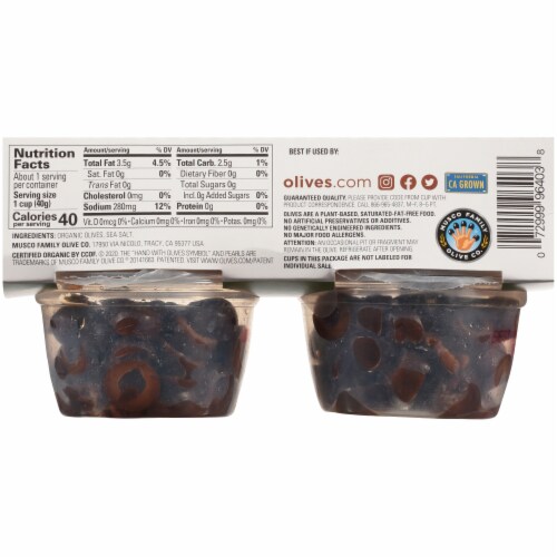 Pearls Organic Sliced Ripe Olive Cups 4 Count Perspective: back