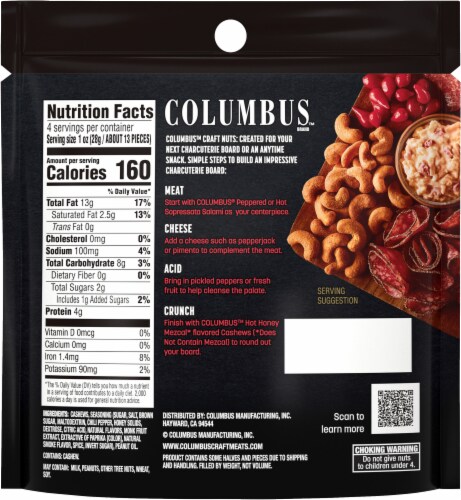 Columbus™ Hot Honey Cashews Perspective: back
