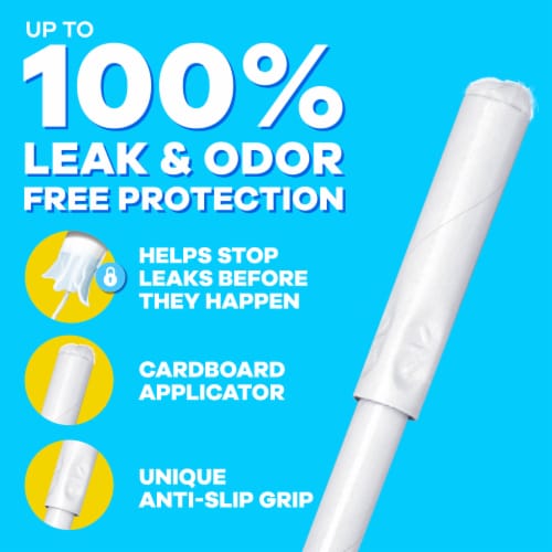 Tampax Cardboard Applicator Tampons Super Absorbency Unscented Perspective: back