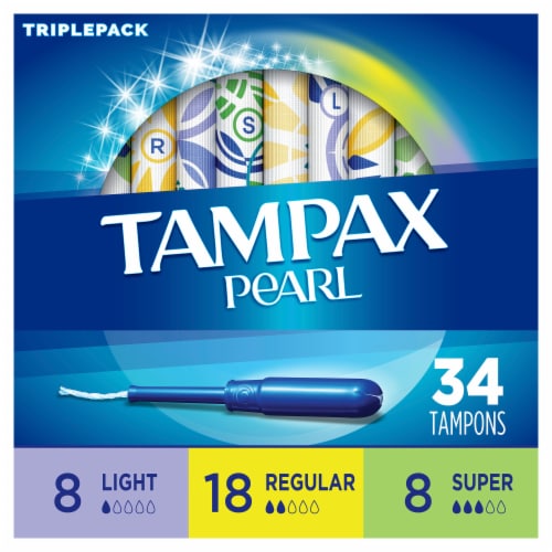 Tampax Pearl LeakGuard Scented Tampons Triple Pack Perspective: back