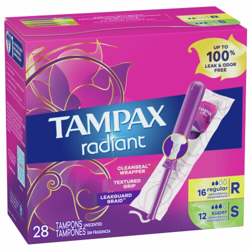 Tampax Radiant Variety Absorbency Tampons Duopack Perspective: back