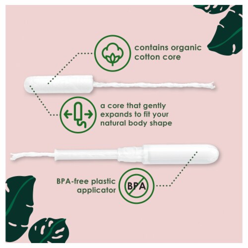 L. 100% Organic Cotton Core Light Tampons Perspective: back