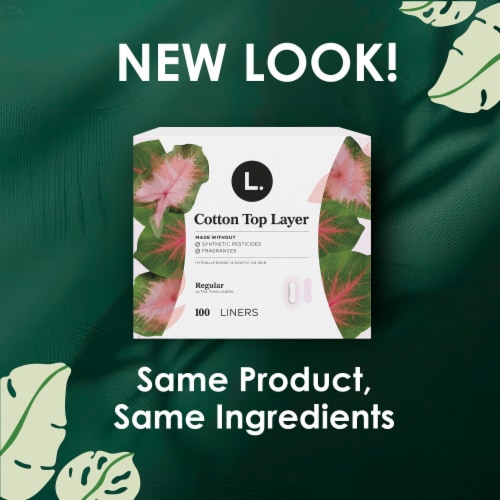 L. Organic Cotton Top Layer Ultra Thin Liners Regular Absorbency Perspective: back