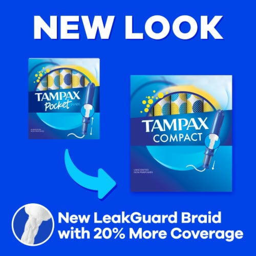 Tampax Compact Pearl Tampons LeakGuard Protection Duo Pack Regular/Super Absorbency Perspective: back