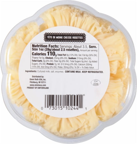 Emmi Tete De Moine Cheese Rosettes Perspective: back