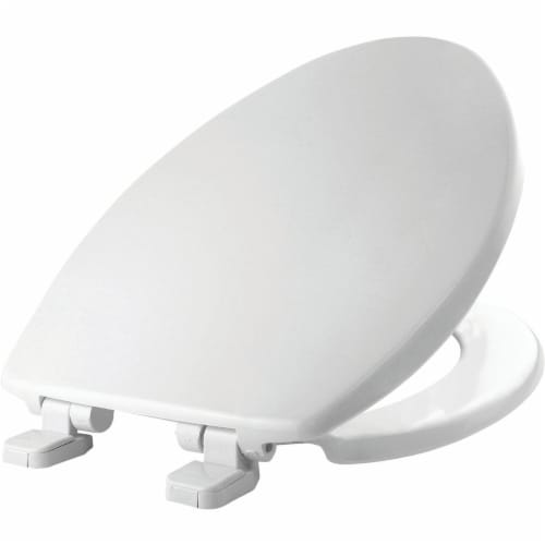 Mayfair Slow Close Elongated Plastic Toilet Seat - White Perspective: back