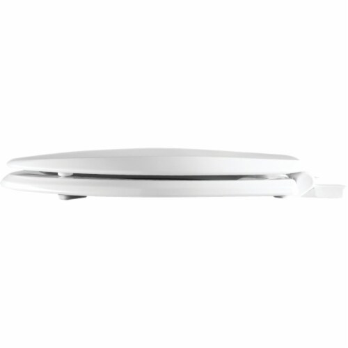 Mayfair White Round Molded Wood Toilet Seat Perspective: back