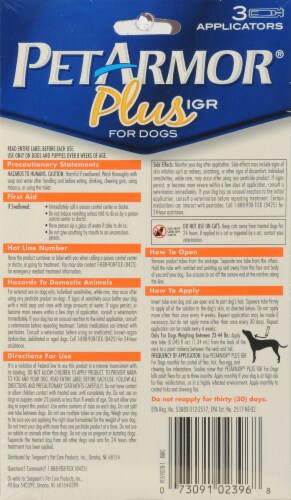 Pet Armor Plus for Dogs 23-44lb Perspective: back