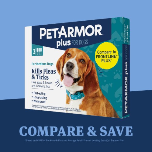 PETARMOR Plus for Medium Dogs 23-44 lbs, Flea & Tick Prevention for Dogs Perspective: back