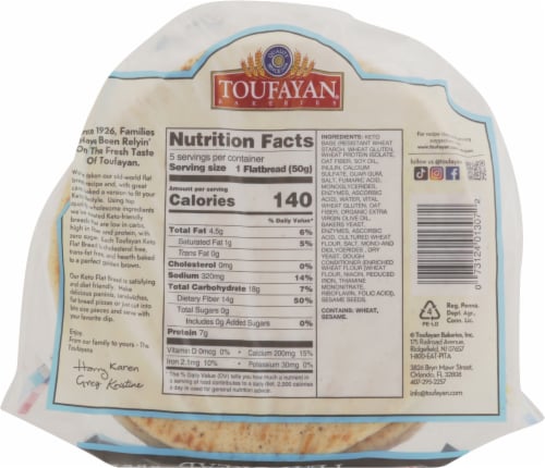 Toufayan® Keto Flatbread Perspective: back