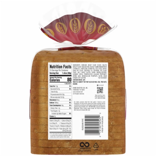 Oroweat® Russian Rye Bread Perspective: back