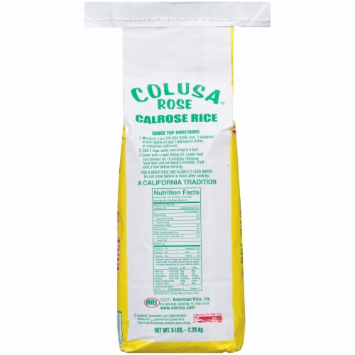 Colusa® Rose Calrose Rice Perspective: back