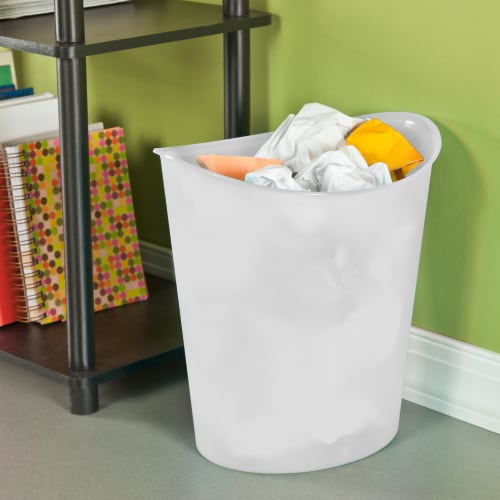 Sterilite White Oval Trash Can Perspective: back