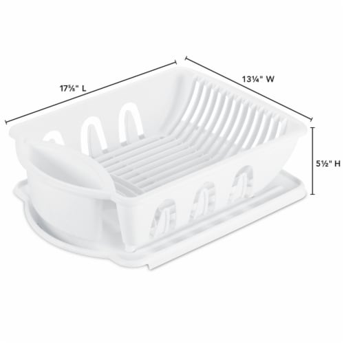 Sterilite Plastic Sink Drying Rack Set - White Perspective: back