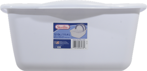 Sterilite 12 Qt. Dishpan Plastic, White 