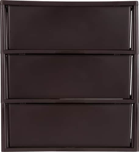 Sterilite 3 Drawer Wide Weave Storage Tower - Espresso Perspective: back