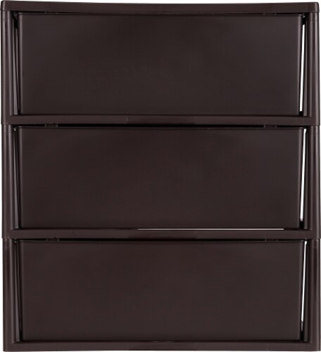 Sterilite 3 Drawer Wide Weave Storage Tower - Espresso Perspective: back