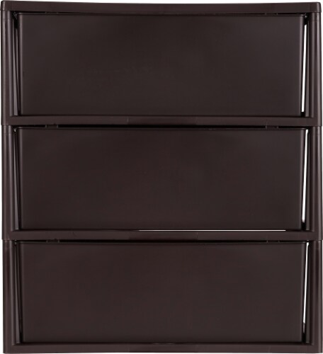 Sterilite Gray 3-Drawer Wide Weave Tower