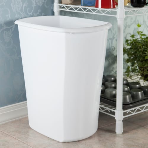 Sterilite Rectangular Trash Can - White Perspective: back