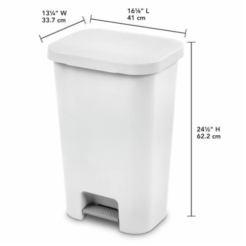 Sterilite Step-On Trash Can - White Perspective: back