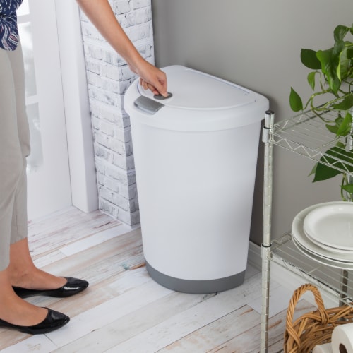 Sterilite White Touch-Top Trash Cans