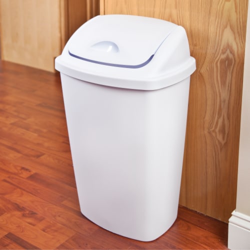 13gal Swing Top Waste Basket White - Brightroom™