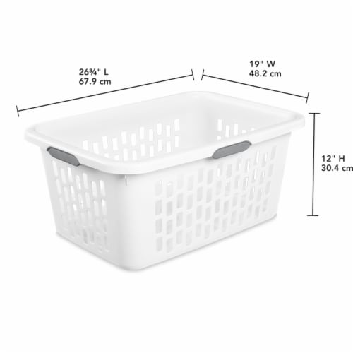 Sterilite 2 Bushel Plastic Laundry Basket - White Perspective: back