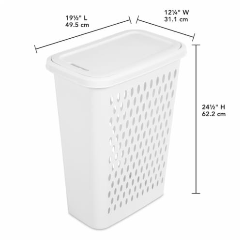 Sterilite Plastic Slim Laundry Hamper - White Perspective: back