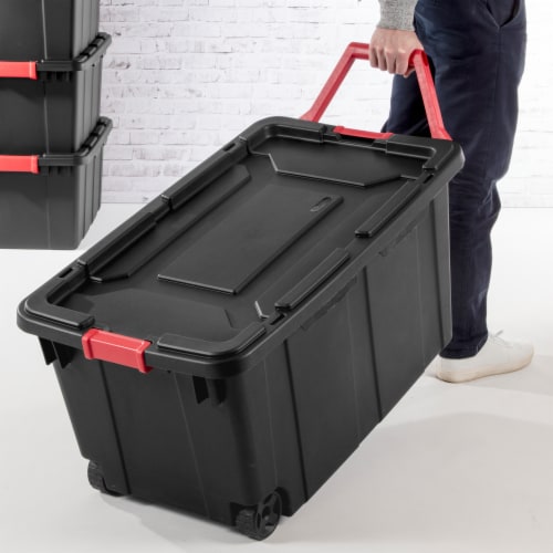 Sterilite 27 Gal Rugged Industrial Stackable Storage Tote w/ Lid