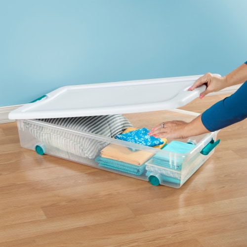 Sterilite 14988004 56 qt Wheeled Latching Box with Hinging Lid Perspective: back