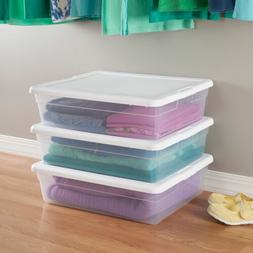 Sterilite 28 Quart Clear Plastic Stacking Storage Container Box w/Lid, 20  Pack, 20pk - Harris Teeter