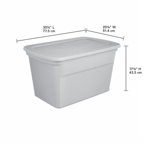 Sterilite Plastic Storage Tote - Cement Perspective: back