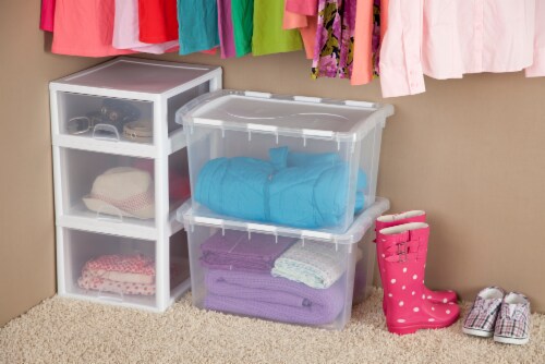 Sterilite Storage Box with Hinged Lid - Clear Perspective: back