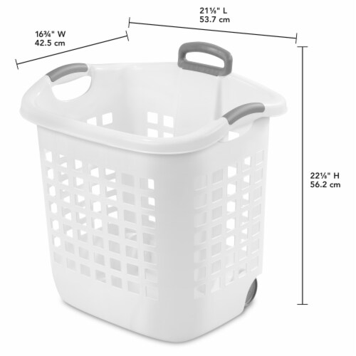 Sterilite Wheeled Laundry Basket - White Perspective: back