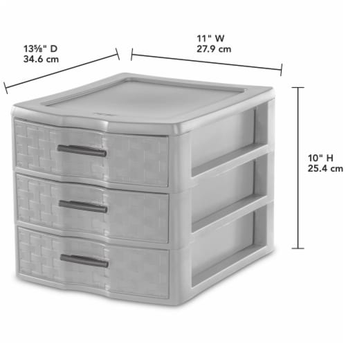 Sterilite Clear Plastic Stackable Small 3 Drawer Storage System, White, (9  Pack), 1 Piece - Kroger