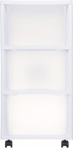 Sterilite® White 3-Drawer Cart Perspective: back