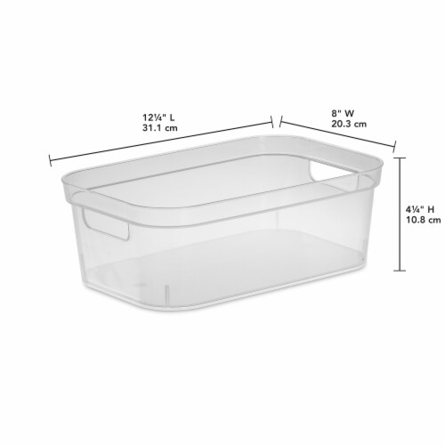 Sterilite Small Plastic Storage Bin with Carry Through Handles - Clear Perspective: back