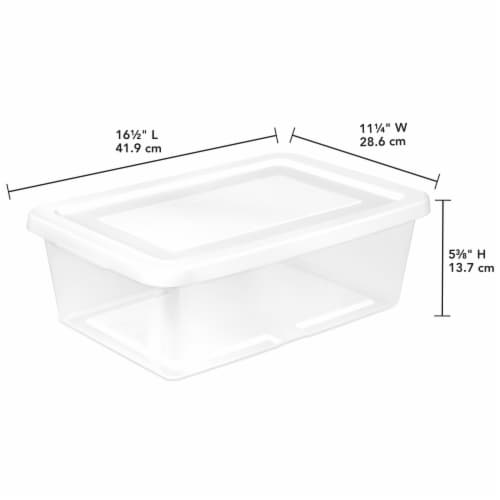 Sterilite 12 Quart Plastic Storage Box - White Perspective: back