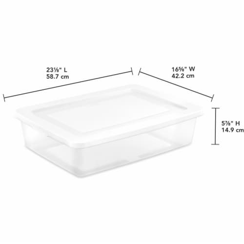 Sterilite 28 Quart Plastic Storage Box - White Perspective: back