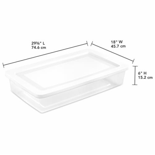 Sterilite 41 Quart Plastic Storage Box - White Perspective: back