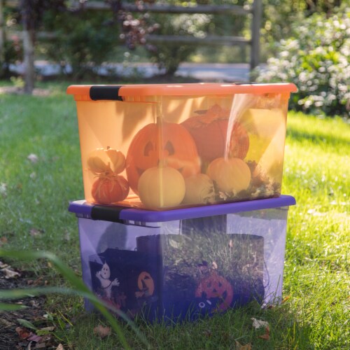 Sterilite 18 Gallon Storage Tote - Orange / Black, 18 gal - Kroger