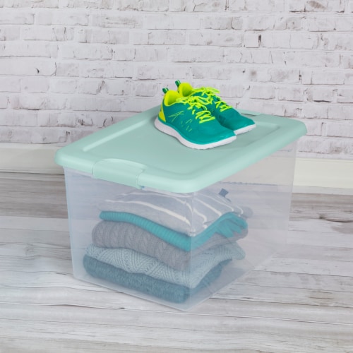 Sterilite 64qt Latching Box Storage Bin - Mindful Mint Perspective: back